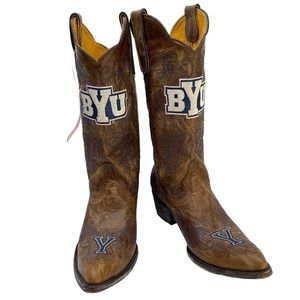 GAMEDAY BOOTS Brigham Young University Cougars BYU NEW Sz 9.5 Brown Cowboy Boots